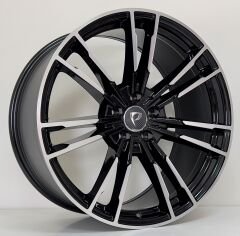 Powcan BK-5396 5x112 Ön 8.5x19 ET30 Arka 9.5x19 ET40 66.6 Black Machined XL Bmw Uyumlu 19 Jant Takım