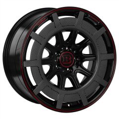 RC 3490 - 3500 Brabus Monoblock Z Carbon Rocket Modeli 5X112 Ön 8.5X19 ET38 Arka 9.5X19 ET48 66.6 Black Red Mercedes Uyumlu 19 Jant